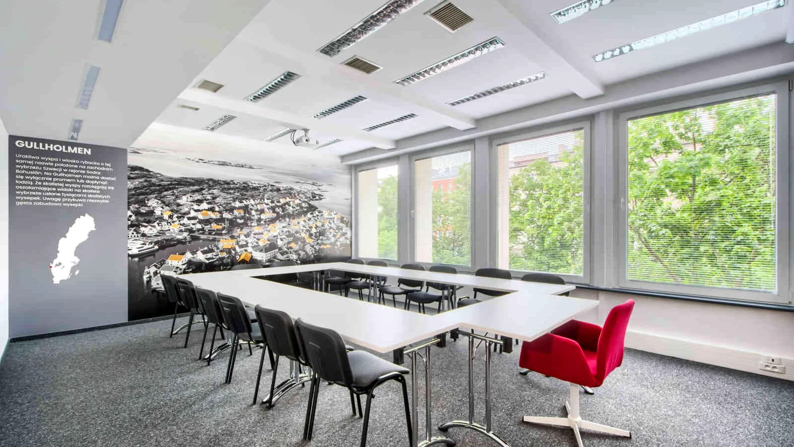 Sala szkoleniowa w układzie konferencyjnym